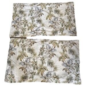 TOMMY BAHAMA‎ King SHAMS FLORAL TROPICAL PALM TREES GREEN Linen Look
